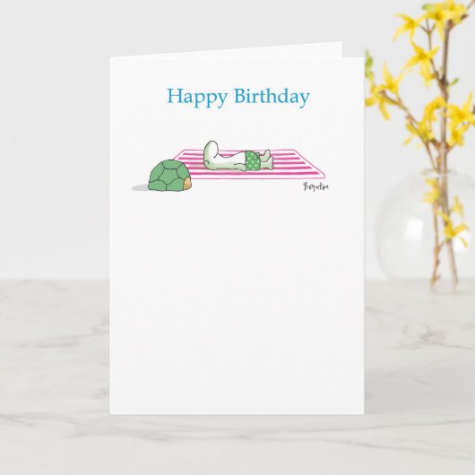 日光浴カメ カード (黄色い花)