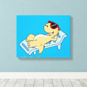 日光浴ティラノサウルスレックスのイラストレーション。 キャンバスプリント (インサイチュ (ウッドフロア))