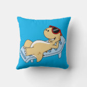 日光浴ティラノサウルスレックスのイラストレーション。 クッション (裏面)