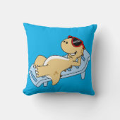 日光浴ティラノサウルスレックスのイラストレーション。 クッション (正面)