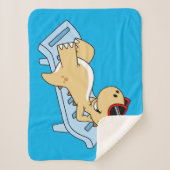 日光浴ティラノサウルスレックスのイラストレーション。 シェルパブランケット (正面)