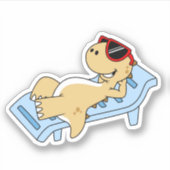 日光浴ティラノサウルスレックスのイラストレーション。 シール (正面)