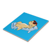 日光浴ティラノサウルスレックスのイラストレーション。 タイル (側面)