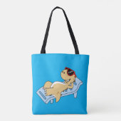 日光浴ティラノサウルスレックスのイラストレーション。 トートバッグ (裏面)