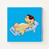 日光浴ティラノサウルスレックスのイラストレーション。 ノートブック (裏面)