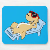 日光浴ティラノサウルスレックスのイラストレーション。 マウスパッド (正面)