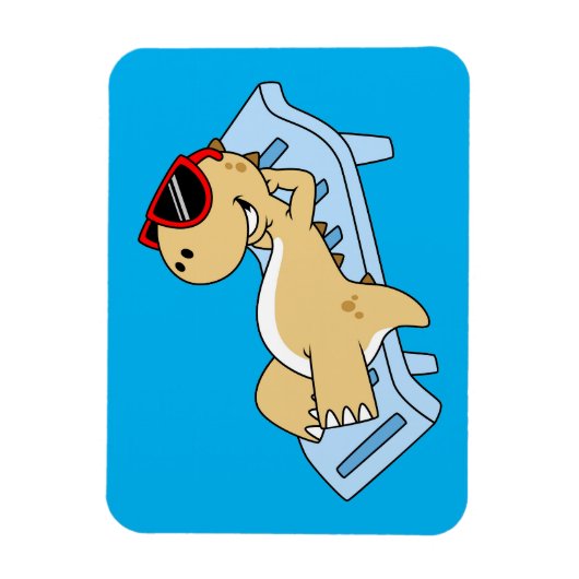 日光浴ティラノサウルスレックスのイラストレーション。 マグネット (縦)