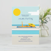 日光浴プールパーティの招待状 招待状 (スタンド正面)
