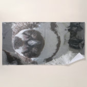 日光浴ペンギンビーチタオル ビーチタオル (正面)