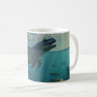 日光浴モサソー（恐竜アート）マグカップ コーヒーマグカップ