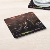 日光浴ライオン スクエアペーパーコースター (アングル)