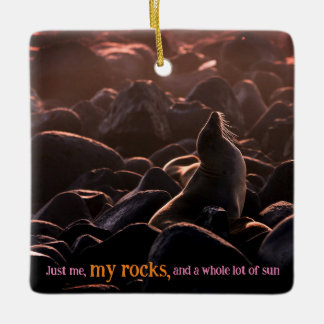 日光浴ライオン セラミックオーナメント