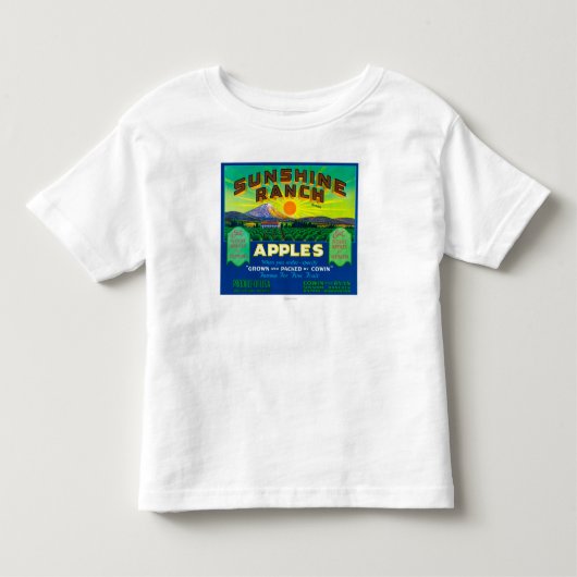 日光牧場Appleのラベル- Wapato、WA トドラーTシャツ (正面)