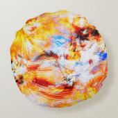 日光。抽象芸術数々の美しい明るい芸術 ラウンドクッション (裏面)