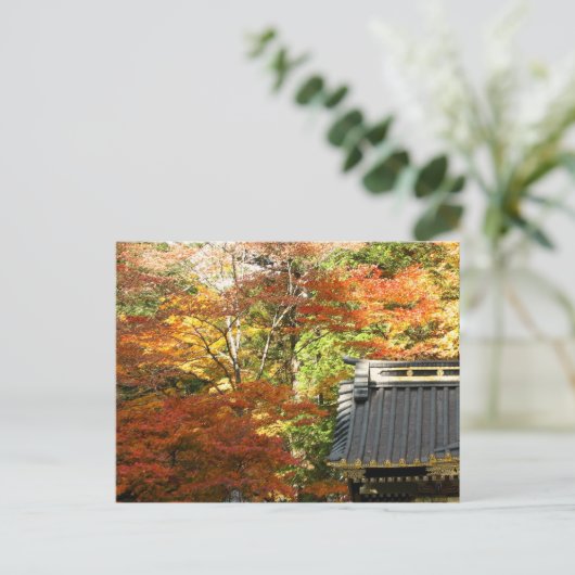 日光，秋の寺 ポストカード (スタンド正面)