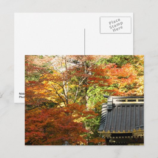 日光，秋の寺 ポストカード (正面/裏面)