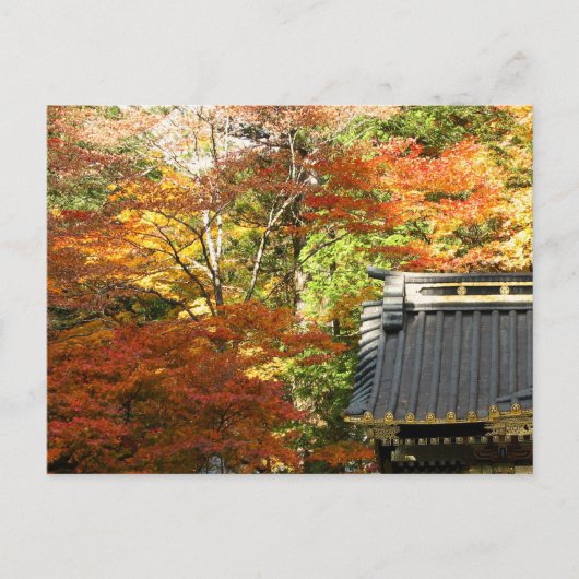 日光，秋の寺 ポストカード (正面)