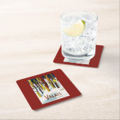 日光-雪に立つスキーの土地 スクエアペーパーコースター (インサイチュ)