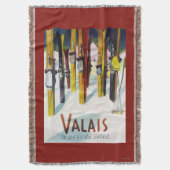 日光-雪に立つスキーの土地 スローブランケット (正面縦)