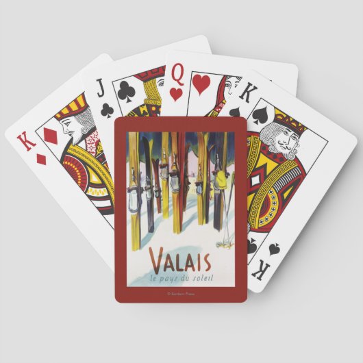 日光-雪に立つスキーの土地 トランプ (裏面)