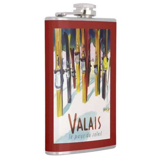 日光-雪に立つスキーの土地 フラスク (右)