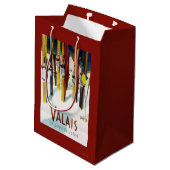 日光-雪に立つスキーの土地 ミディアムペーパーバッグ (裏面アングル)