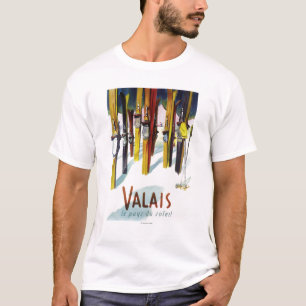 日光-雪に立つスキーの土地 Tシャツ