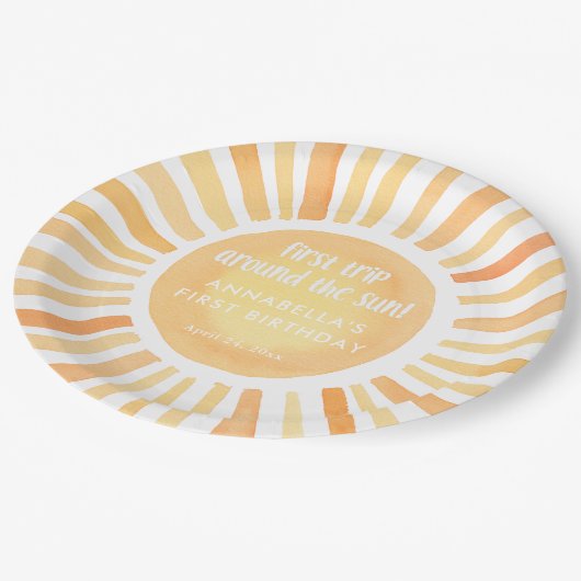 日初のまわりに生誕生日会 ペーパープレート (アングル)