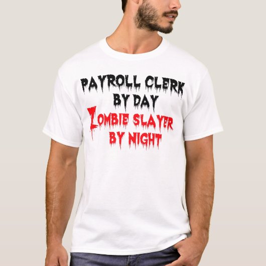 日別の給与計算書記ゾンビ・レイヤー(夜別) Tシャツ (正面)