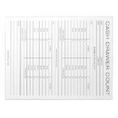 日別現金出納帳引き出しカウントシート ノートパッド (正面)