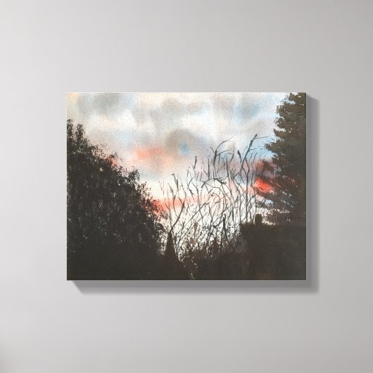 日区切り、水彩 キャンバスプリント (正面)