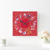 日十二景、スタイル2 スクエア壁時計 (ホーム)