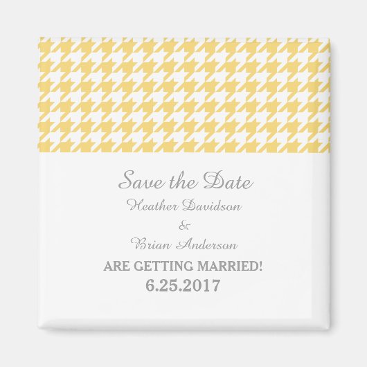 日千鳥格子の付マグネットを黄色で保存 マグネット (正面)