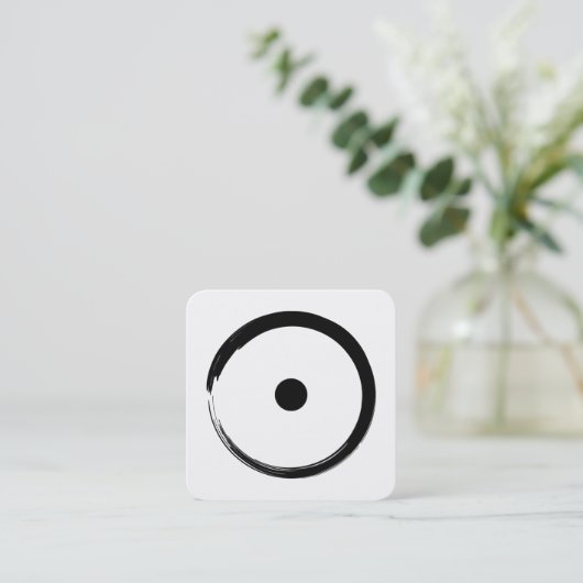 日占星術の印 – 仏教禅サークル1 スクエア名刺 (スタンド正面)