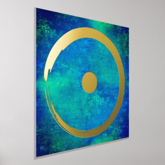 日占星術の印 – 仏教禅サークル1 箔ポスター (レイダウン)