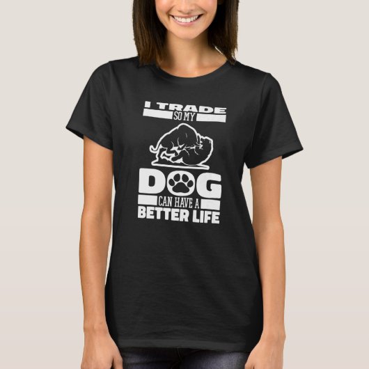 日取引犬の株式市場の日取引 Tシャツ (正面)