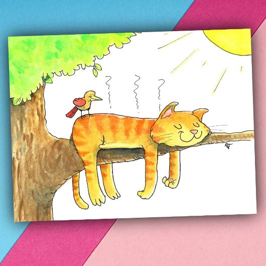 日向で眠る猫 ポストカード