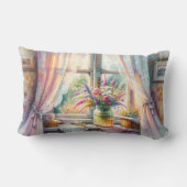 日向の別荘の窓辺の野の花 ランバークッション (裏面)