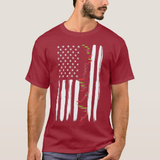 日商クール株取引アメリカ国旗 Tシャツ