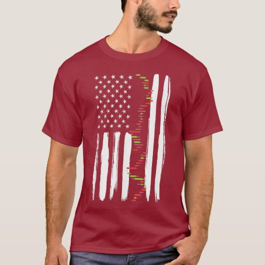 日商クール株取引アメリカ国旗 Tシャツ (正面)