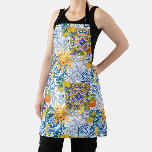 日地中海の花レモン半月 エプロン (インサイチュ)