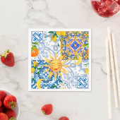 日地中海の花レモン半月 スタンダードカクテルナプキン (インサイチュ)