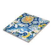 日地中海の花レモン半月 タイル (側面)