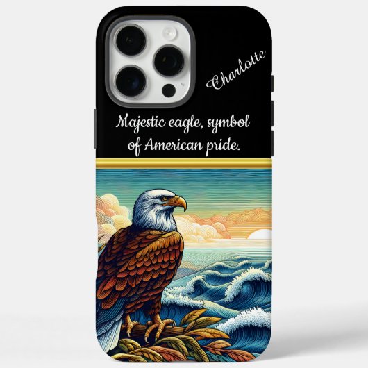 日威厳のあるの入り時に海に止まるワシ Case-Mate iPhoneケース (裏面)