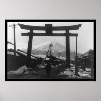 日威厳のある本1909年の富士山 ポスター