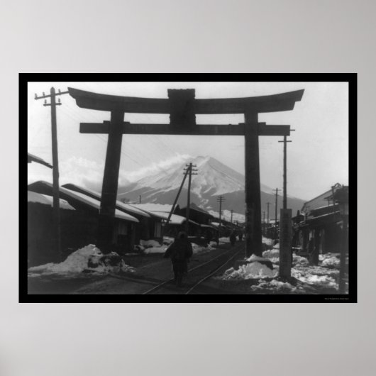 日威厳のある本1909年の富士山 ポスター (正面)