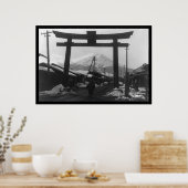 日威厳のある本1909年の富士山 ポスター (キッチン)