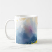 日威厳のある照の丘の上のライオン コーヒーマグカップ (左)