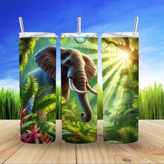日威厳のある照ジャングルの象 タンブラー