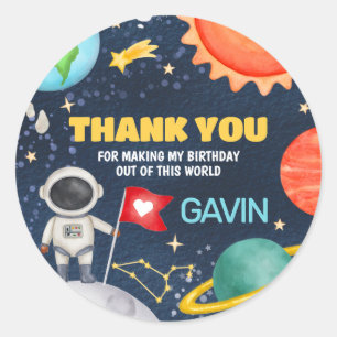 日宇宙のまわりに誕生日会 ラウンドシール